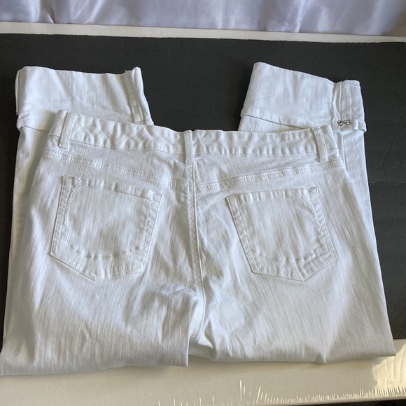 Code Bleu Gwen White Cropped Cuffed Jeans Size 14 - Picture 3 of 13